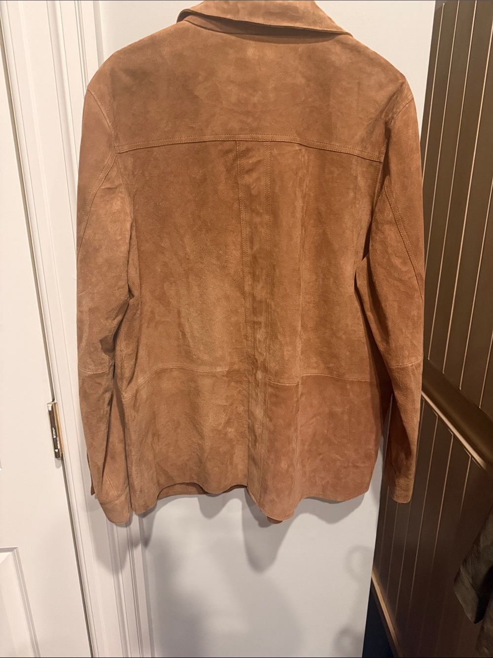 Sezane Tan Suede Button-Front Jacket - Picture 3 of 4